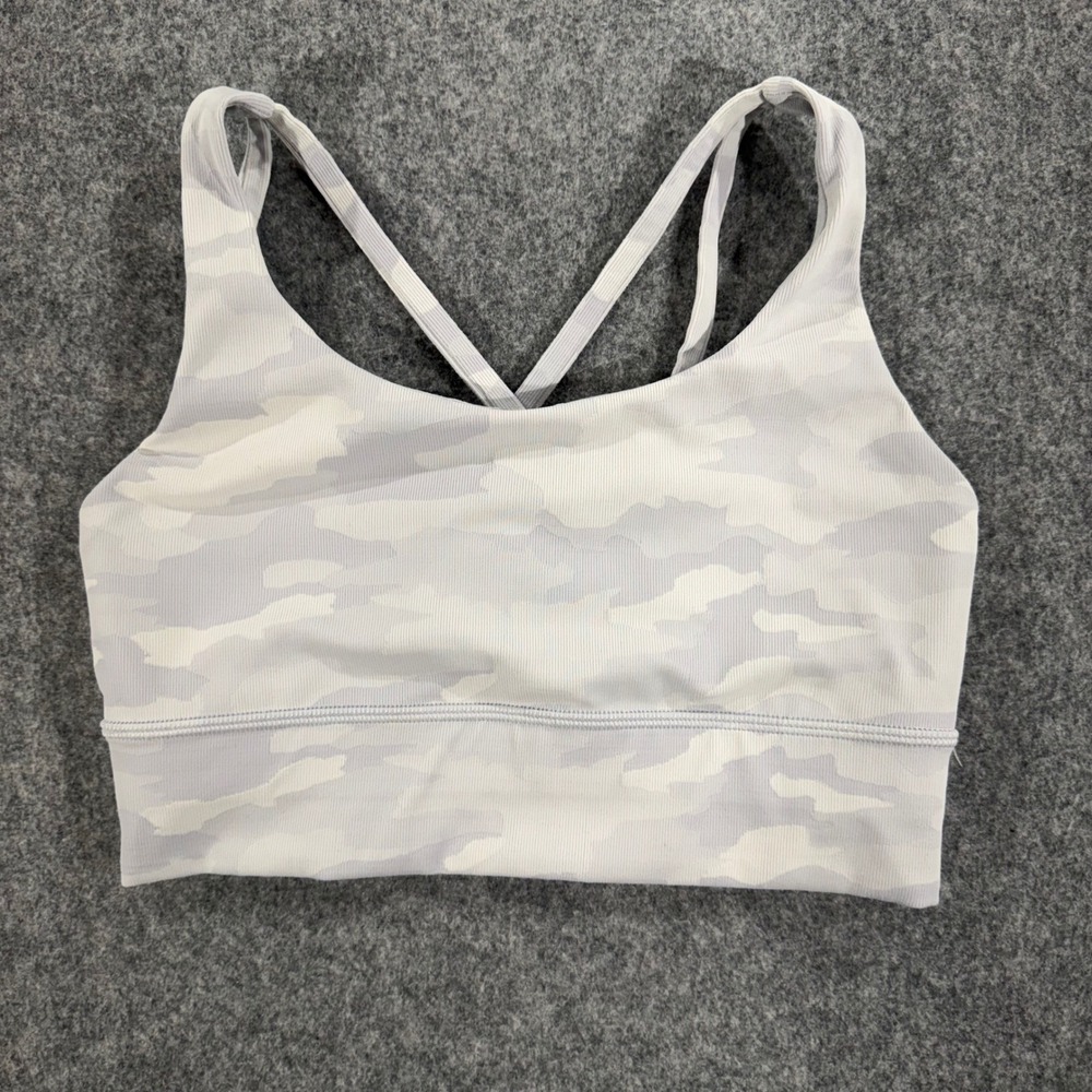 Lululemon Free To Be Serene Bra Heritage 365 Camo White Multi Ribbed SIZE 8